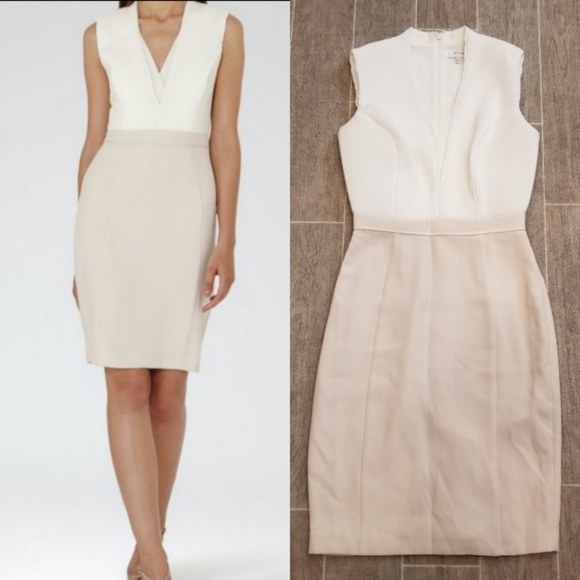 Reiss Dresses & Skirts - Reiss Cream and White Ribbed Dress